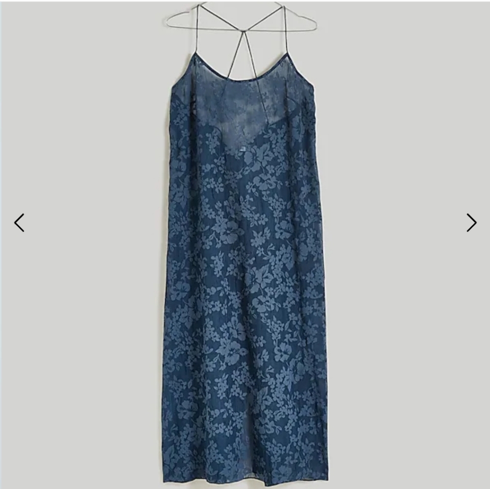 Madewell Women's Size S Blue Floral Halter Cover-Up Midi Dress